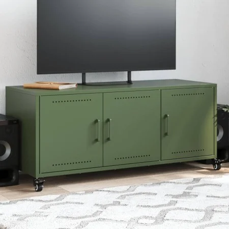 Mueble TV acero laminado en frío verde oliva 100,5x39x43,5 cm de , Muebles TV - Ref: Foro24-846648, Precio: 125,66 €, Descuen...