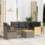 Set de muebles de jardín 6 pzas y cojines ratán sintético gris en Conjuntos de jardín | Comprar online en Foru.es