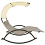 Double lounger with textilene awning in taupe gray and cream by vidaXL, Loungers - Ref: Foro24-310549, Price: 218,13 €, Disco...