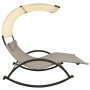 Tumbona doble con toldo textilene color gris taupe y crema de vidaXL, Tumbonas - Ref: Foro24-310549, Precio: 251,52 €, Descue...