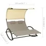 Double lounger with textilene awning in taupe gray and cream by vidaXL, Loungers - Ref: Foro24-310549, Price: 218,13 €, Disco...