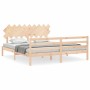 Estructura de cama de matrimonio con cabecero madera maciza de vidaXL, Camas y somieres - Ref: Foro24-3195301, Precio: 153,48...