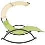 Tumbona doble con toldo textilene verde y crema de vidaXL, Tumbonas - Ref: Foro24-310550, Precio: 220,37 €, Descuento: %