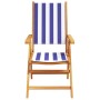Sillas jardín reclinables 6 uds madera maciza tela azul blanco de , Sillas de jardín - Ref: Foro24-3214554, Precio: 437,04 €,...