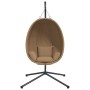Silla colgante huevo con soporte tela y acero gris taupe de , Balancines de jardín - Ref: Foro24-4007400, Precio: 197,34 €, D...