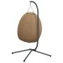 Silla colgante huevo con soporte tela y acero gris taupe de , Balancines de jardín - Ref: Foro24-4007400, Precio: 197,34 €, D...