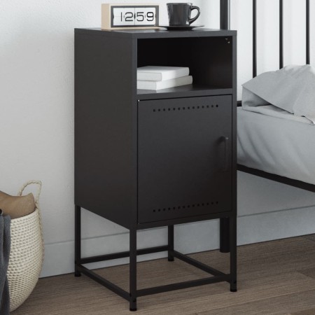 Mesita de noche acero negra 36x39x78 cm de , Mesitas de noche - Ref: Foro24-846566, Precio: 68,70 €, Descuento: %