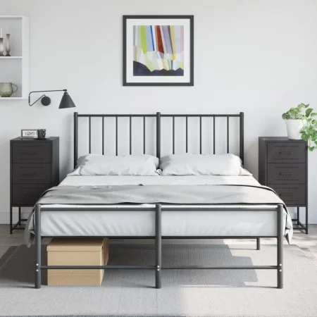 Mesitas de noche 2 unidades acero negra 36x39x78 cm de , Mesitas de noche - Ref: Foro24-846579, Precio: 113,03 €, Descuento: %