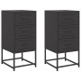 Mesitas de noche 2 unidades acero negra 36x39x78 cm de , Mesitas de noche - Ref: Foro24-846579, Precio: 114,10 €, Descuento: %