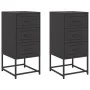 Mesitas de noche 2 unidades acero negra 36x39x78 cm de , Mesitas de noche - Ref: Foro24-846579, Precio: 113,03 €, Descuento: %