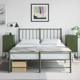 Mesitas de noche 2 unidades acero verde oliva 36x39x78 cm de , Mesitas de noche - Ref: Foro24-846587, Precio: 120,20 €, Descu...