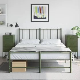 Mesitas de noche 2 unidades acero verde oliva 36x39x78 cm de , Mesitas de noche - Ref: Foro24-846587, Precio: 119,05 €, Descu...