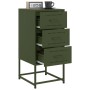 Mesitas de noche 2 unidades acero verde oliva 36x39x78 cm de , Mesitas de noche - Ref: Foro24-846587, Precio: 120,20 €, Descu...