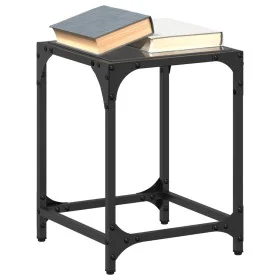 Mesa de centro superficie vidrio negra y acero 30x30x40 cm de , Mesas de centro - Ref: Foro24-845952, Precio: 25,58 €, Descue...