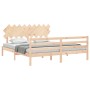 Estructura de cama de matrimonio con cabecero madera maciza de vidaXL, Camas y somieres - Ref: Foro24-3195301, Precio: 153,48...