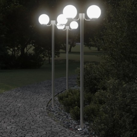 Farolas de exterior 3 unidades acero inoxidable 215 cm de , Iluminación de exterior - Ref: Foro24-4006389, Precio: 264,42 €, ...