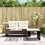 Set sofás de jardín 3 piezas y cojines ratán sintético marrón de , Sofás de exterior - Ref: Foro24-365459, Precio: 211,83 €, ...