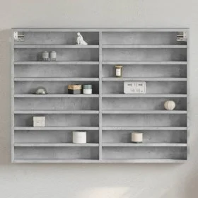 Vitrina de madera de ingeniería gris hormigón 100x8,5x75 cm de , Estantes y estanterías - Ref: Foro24-847936, Precio: 57,87 €...