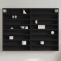 Vitrina de madera de ingeniería negra 100x8,5x75 cm de , Estantes y estanterías - Ref: Foro24-847934, Precio: 62,15 €, Descue...