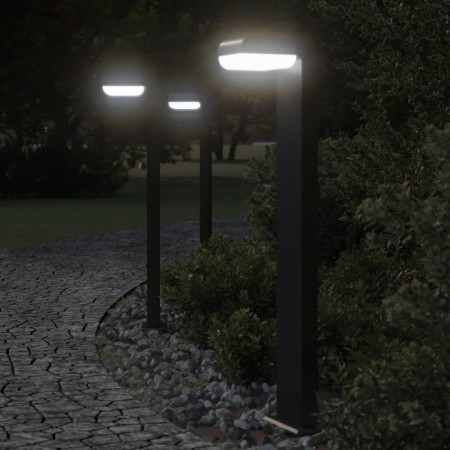 Lámparas de suelo de exterior 3 unidades aluminio negro 80 cm de , Iluminación de exterior - Ref: Foro24-4006340, Precio: 125...