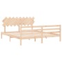 Estructura de cama de matrimonio con cabecero madera maciza de vidaXL, Camas y somieres - Ref: Foro24-3195301, Precio: 153,48...