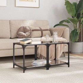 Mesas de centro 2 uds vidrio negro y acero 40x40x40 cm de , Mesas de centro - Ref: Foro24-845965, Precio: 56,54 €, Descuento: %