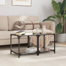 Zwei schwarze Glastische mit Stahlgestell, jeweils 40x40x40 cm. von , Couchtisch - Ref: Foro24-845965, Preis: 55,82 €, Rabatt: %
