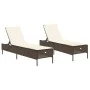 Liegestühle mit Kissen, 2 Stück, aus braunem Kunst-Rattan. von , Liegen - Ref: Foro24-3261588, Preis: 295,24 €, Rabatt: %