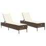Tumbonas con cojines 2 unidades ratán sintético marrón de , Tumbonas - Ref: Foro24-3261588, Precio: 300,79 €, Descuento: %