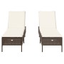 Tumbonas con cojines 2 unidades ratán sintético marrón de , Tumbonas - Ref: Foro24-3261588, Precio: 300,79 €, Descuento: %