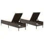 Liegestühle mit Kissen, 2 Stück, aus braunem Kunst-Rattan. von , Liegen - Ref: Foro24-3261588, Preis: 295,24 €, Rabatt: %