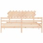 Estructura de cama de matrimonio con cabecero madera maciza de vidaXL, Camas y somieres - Ref: Foro24-3195301, Precio: 153,48...