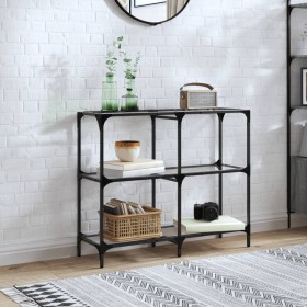 Mesa consola superficie vidrio transparente acero 98x30x81 cm de , Mesas consola - Ref: Foro24-846028, Precio: 68,20 €, Descu...