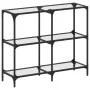 Console table with transparent glass surface and steel frame 98x30x81 cm by , console tables - Ref: Foro24-846028, Price: 67,...