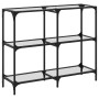Mesa consola superficie vidrio transparente acero 98x30x81 cm de , Mesas consola - Ref: Foro24-846028, Precio: 68,20 €, Descu...