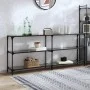 Mesa consola con superficie de vidrio negro acero 194,5x30x81cm de , Mesas consola - Ref: Foro24-846035, Precio: 104,05 €, De...