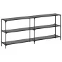 Mesa consola con superficie de vidrio negro acero 194,5x30x81cm de , Mesas consola - Ref: Foro24-846035, Precio: 104,05 €, De...