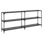 Mesa consola con superficie de vidrio negro acero 194,5x30x81cm de , Mesas consola - Ref: Foro24-846035, Precio: 104,05 €, De...