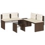 Set de sofás de jardín 4 pzas y cojines ratán sintético marrón de , Conjuntos de jardín - Ref: Foro24-4003879, Precio: 286,50...