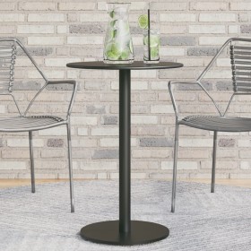 Mesa de jardín redonda acero negro Ø50x72 cm de , Mesas de jardín - Ref: Foro24-4009308, Precio: 92,42 €, Descuento: %