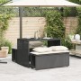 Set comedor de jardín 3 pzas con cojines ratán sintético negro de , Conjuntos de jardín - Ref: Foro24-4003902, Precio: 239,35...