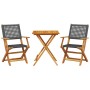 Juego de bistro de 3 piezas ratán PE y madera maciza negro de , Conjuntos de jardín - Ref: Foro24-3281802, Precio: 188,52 €, ...