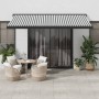 Toldo retráctil aluminio y tela gris antracita y blanco 4x3 m de , Toldos - Ref: Foro24-3216130, Precio: 527,02 €, Descuento: %