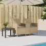 Sofá de jardín 2 plazas con mesa y cojines ratán PE beige de , Sofás de exterior - Ref: Foro24-4003887, Precio: 143,00 €, Des...