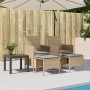 Sofá de jardín 2 plazas con mesa y taburetes ratán PE beige de , Sofás de exterior - Ref: Foro24-4003893, Precio: 206,11 €, D...