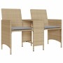 Sofá de jardín 2 plazas con mesa y taburetes ratán PE beige de , Sofás de exterior - Ref: Foro24-4003893, Precio: 206,11 €, D...