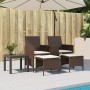 Sofá de jardín 2 plazas con mesa y taburetes ratán PE marrón de , Sofás de exterior - Ref: Foro24-4003891, Precio: 193,88 €, ...