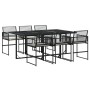 Set de comedor de jardín 7 pzas y cojines ratán sintético negro de , Conjuntos de jardín - Ref: Foro24-3295024, Precio: 462,8...