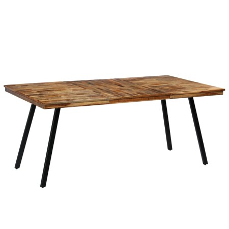 Mesa de comedor de teca reciclada y acero 180x90x76 cm en Mesas de comedor | Comprar online en Foru.es