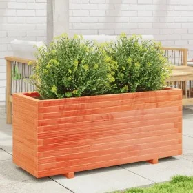 Jardinera madera maciza de pino marrón cera 110x40x49,5 cm de , Maceteros y jardineras - Ref: Foro24-847380, Precio: 137,14 €...
